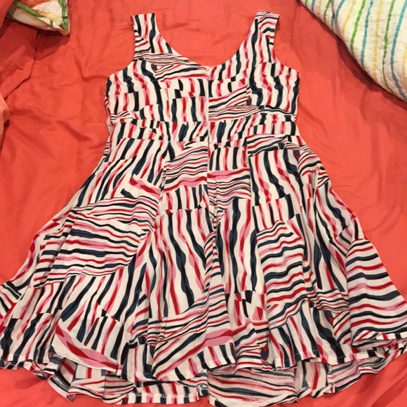 Pink, white, blue, red strapless dress - Picture 2 of 2